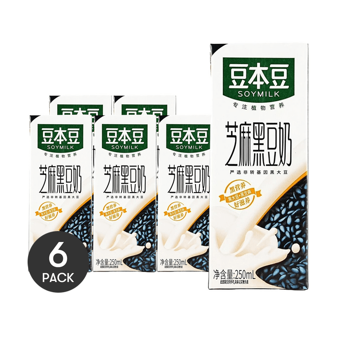 참깨 검은콩 두유, 8.45 fl oz *6【6팩】