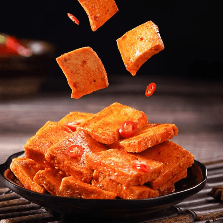호웨이우 매운 생선 두부 신선한 생선 쫄깃한 스낵 건조 두부 5봉지 * 22g 3