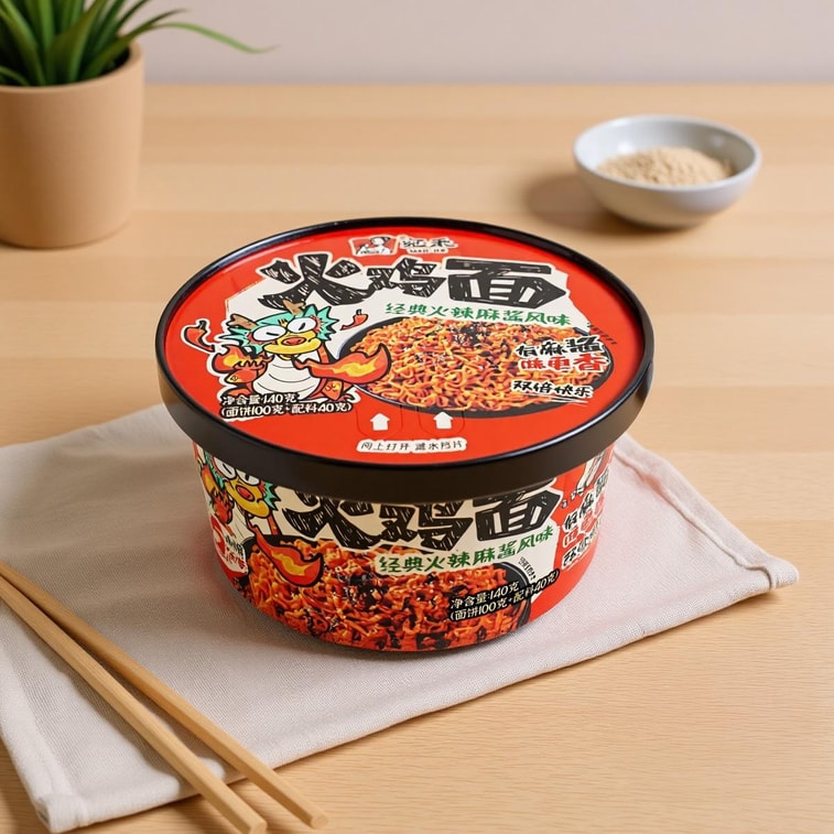 매운 인스턴트 라면 - 매운 말라 참깨 페이스트 소스 맛, 4.94온스 *3【3팩】 5