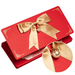 【中国直邮】 原品生活 诗淇折叠红包袋创意拉伸节日送仪式生日快乐礼物珍珠款6卡位18*8.8cm*1个