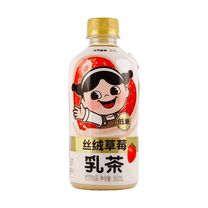 元气森林 乳茶 奶茶饮料 丝绒草莓味 360ml【低糖配方】