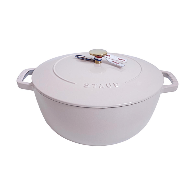 法国STAUB 珐宝 圆形珐琅铸铁锅 26cm 冰莓粉【原装进口】【不挑炉灶】