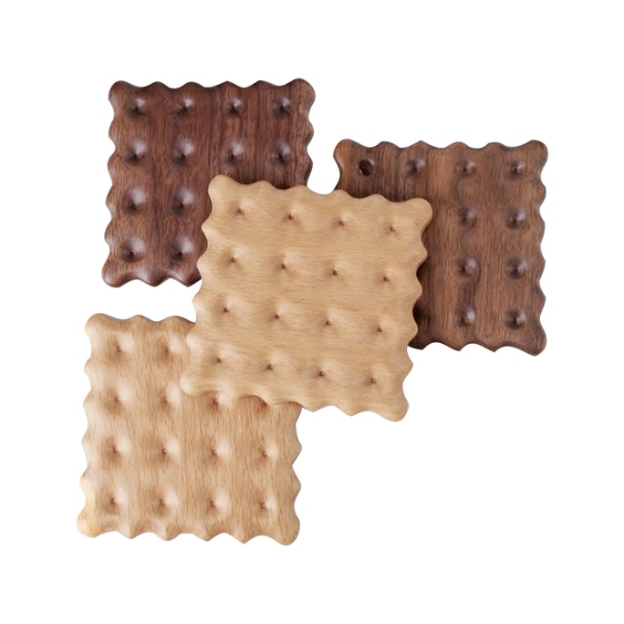 New Creative Solid Wood Design Feel Home Mug Coffee Coaster Insulation Mat Beech Biscuit Square 1 Piece