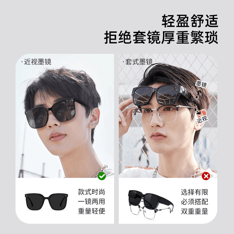 【中国直邮】 芬驰 【有度数的墨镜】近视专用墨镜登山旅行男女同款情侣眼睛防晒防紫外线开车太阳眼镜礼物1副 8