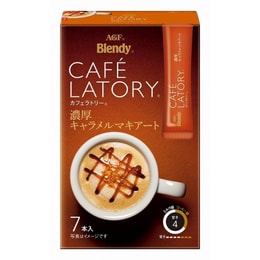 【日本直邮】 日本AGF BLENDY焦糖玛奇朵速溶咖啡 香浓醇厚下午茶饮料 7条入