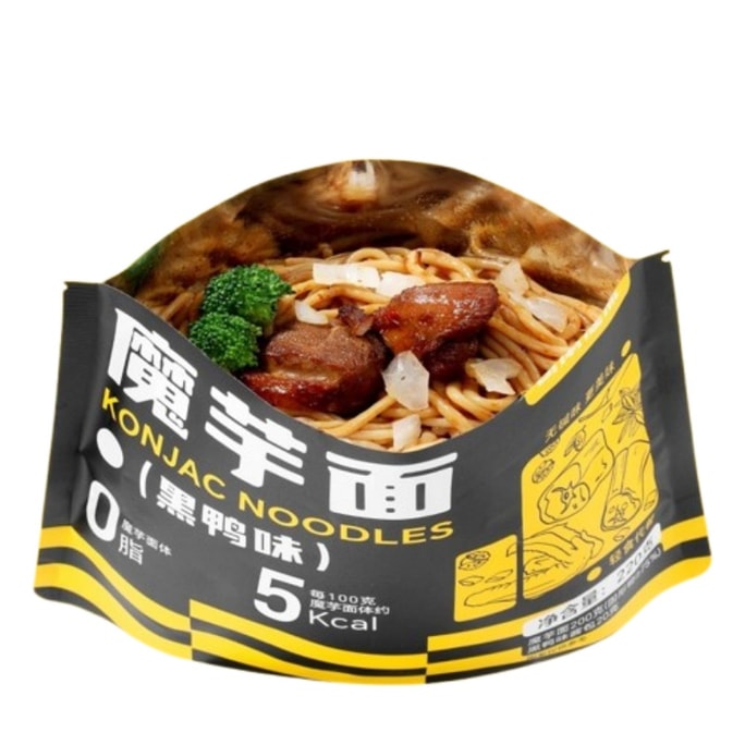 【中国直送】ケベン 最適こんにゃく冷麺 インスタント脂肪減少 低カロリー 食事代替品 満腹感 低カロリー 調理不要 便利なファーストフード 黒ダック風味 220g/袋