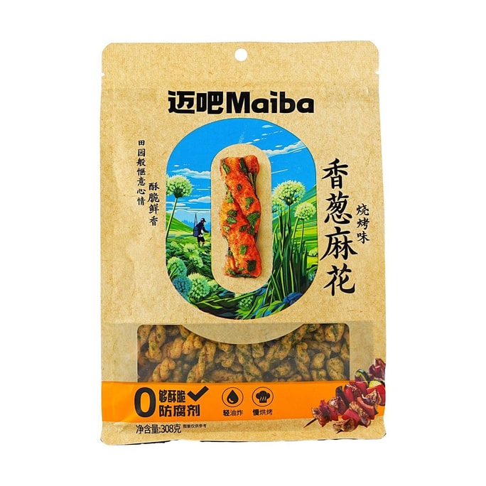 邁吧 香蔥麻花 烤肉口味 308g