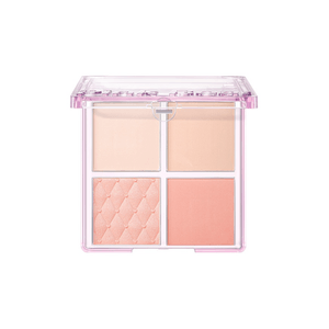 Puff Heart Four-Color Blush & Highlighter Palette 01 Spring Apricot Rose Tea 9g