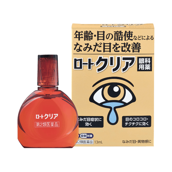 일본 로토[제2류 의약품] 눈물이 많은 눈을 개선하고 염증을 억제하는 투명 점안제, 연령판, 냉각도 1 13ml