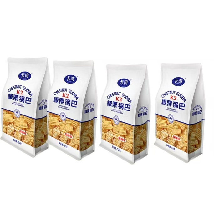 【中国直邮】 卡奇 小米豆香锅巴 麻辣味 板栗粗粮  52g*4袋