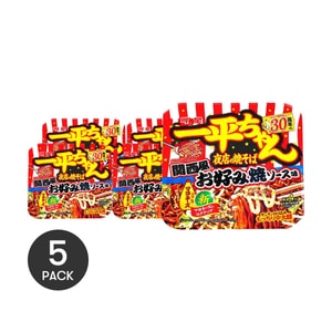 Ippei- Chan Yakisoba - Japanese Style Instant Stir-Fried Noodles , Kansai Style Okonomiyaki Flavor,4.30 oz *5【5 Packs】