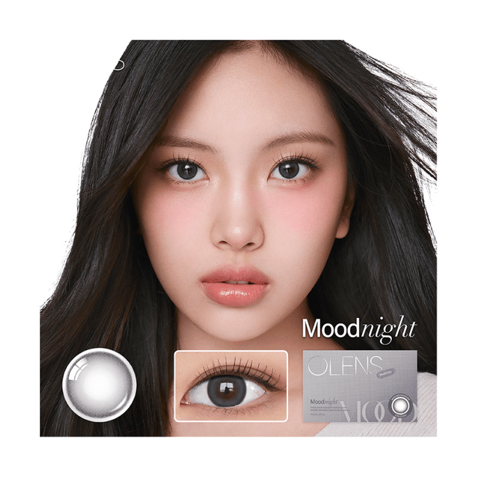 [중국 직송] 한국산 O-LENS 무드나잇 그레이 소구경 내추럴 컬러 콘택트렌즈 (한달 일회용) 2개입