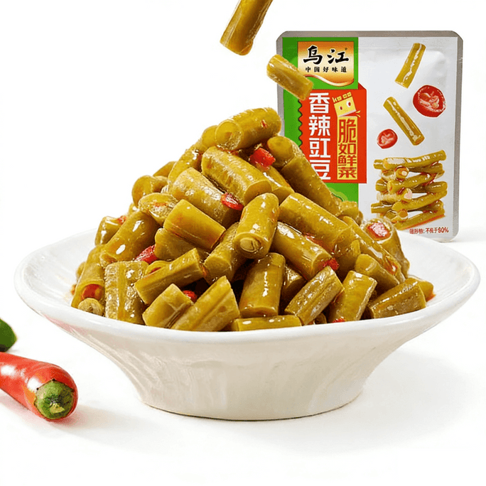 Wujiang [Très croustillant et délicieux, excellent accompagnement de riz] Épicé, haricots niébé, haricots niébé, haricots, 30g*3 sachets, 90g, cornichons, cornichons, accompagnement de riz, cornichons de radis [Le meilleur produit sur tout le web]