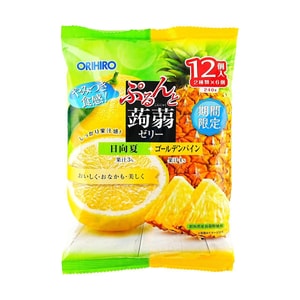 こんにゃくゼリー 日向夏+ゴールデンパイナップル味 12個入り 9.17オンス【脂肪0・低カロリー】
