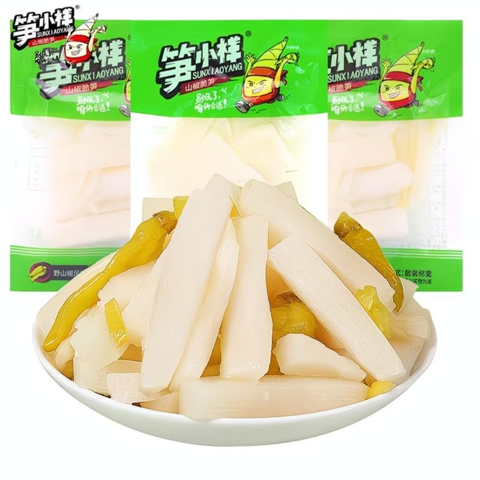 筍小樣 山椒脆筍 新鮮泡椒竹筍乾 開袋即食 筍條筍尖休閒零食小吃 25g*10包