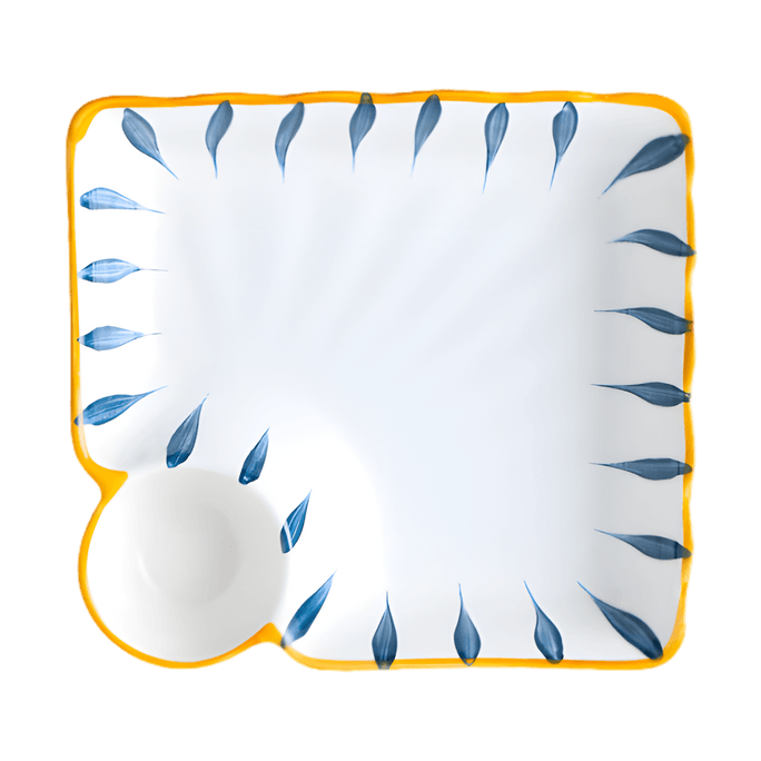Japanese style Dumpling plate, 18.5 * 17.5 * 3.5CM, 7.5-inch 