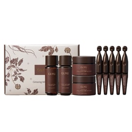 Ginseng Anti-Aging Skincare Mini Kit - 15ml Toner + 15ml Lightweight Cream + 1.5ml Ampoule Serum*5 + 7g Cream*2