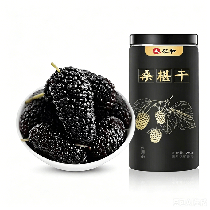 【中国直邮】 仁和 新疆头茬黑桑葚干 250g 免洗精选桑椹果,泡水即食补气血滋养肝肾