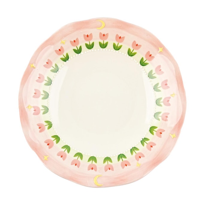 Tulip Plate Embossed with Stars, Soup Plate , 7.5 inches