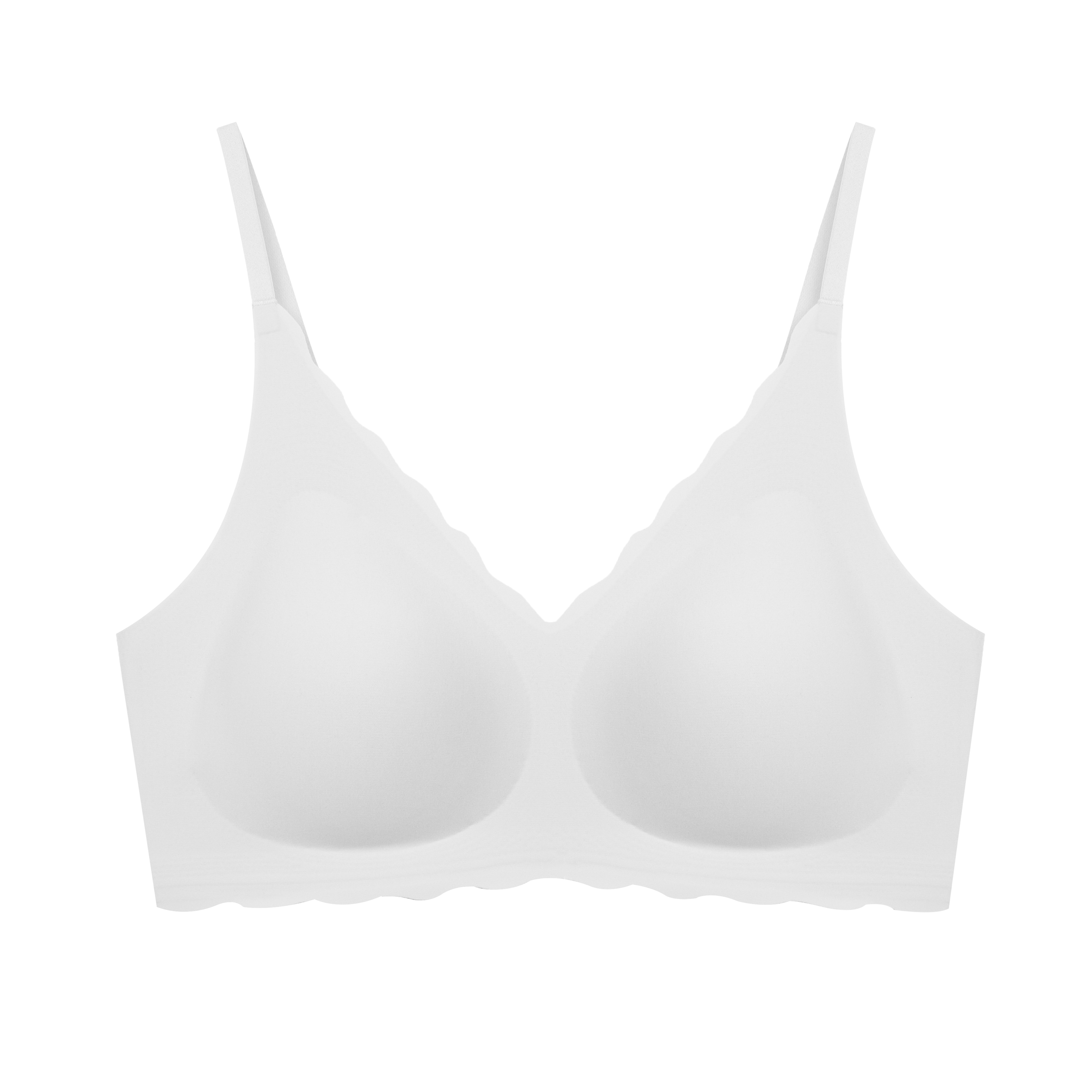 Get ubras Women's Wireless For Work&Life Wavy-Edge Hook Bra Peach One size  1 each Delivered