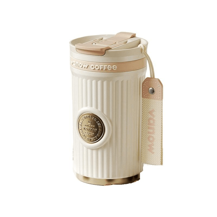 Coffee Insulated Cup For Women 2026 New High Appearance Portable Ceramic Liner Water Cup Gift White 500ml