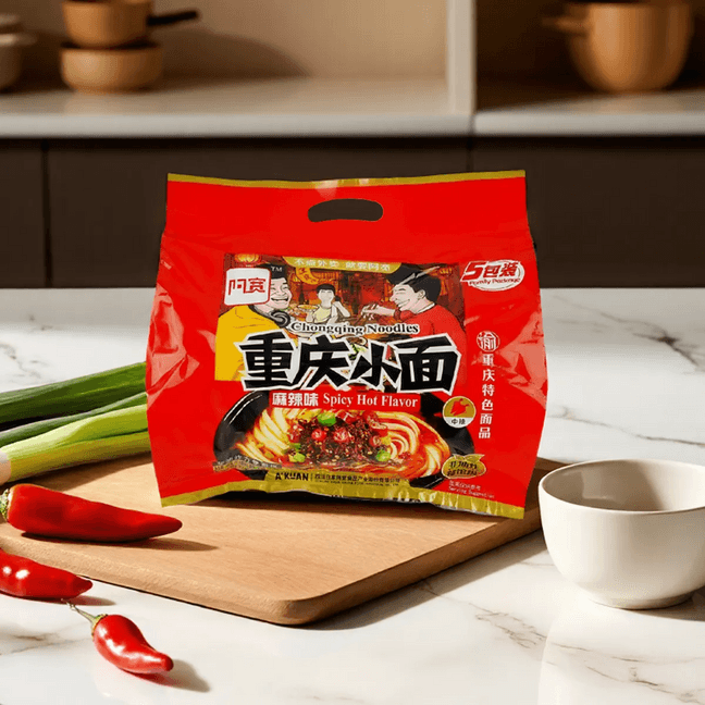 白家陈记 阿宽重庆小面 麻辣小面 冲泡方便面泡面 5连包 500g