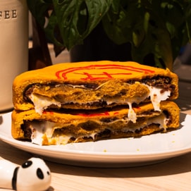 Egg Yolk Meat Floss Cake,Golden Mooncake, Red Bean Mochi Flavor,17.64oz