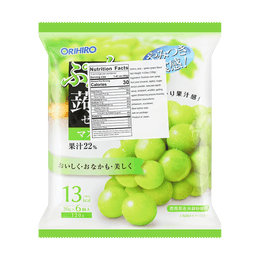 日本ORIHIRO 低卡高纖蒟蒻果凍 青葡萄口味 6枚入 120g