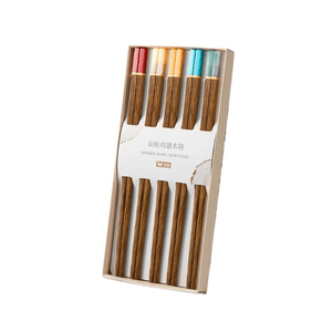 【Multicolor Turquoise】Wingceltis Chinese Square Chopsticks 5‑Pairs1‑Pack