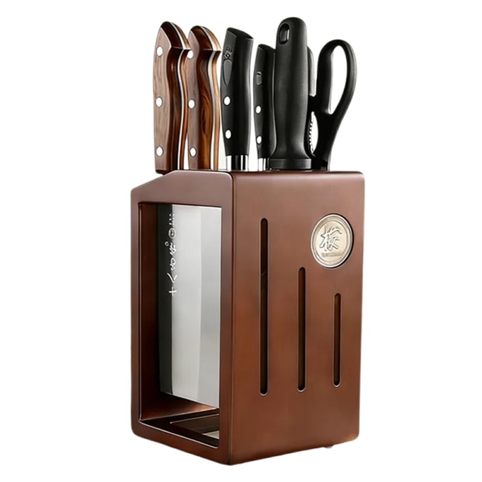 Kitchen knife set for home use, includes knives for chopping vegetables, cutting meat, and chopping bones; mixed set of 7 sharp stainless steel pieces