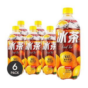 Lemon Ice Tea,Carbonated Tea Drinks, 20.28 fl oz *6【6 Packs】