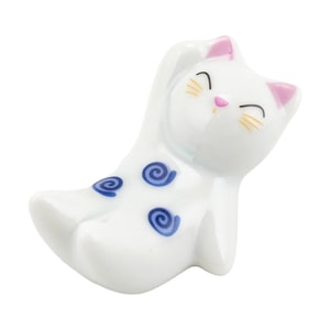 Japanese Ceramic Chopstick Holder Chopstick Stand Chopstick Rest - Cat Love Heart 4×2×3CM