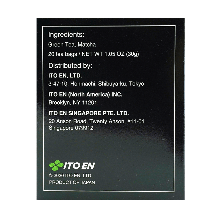 日本ITO EN伊藤园 日式传统抹茶绿茶茶包 20包 30g【0糖0添加】 12