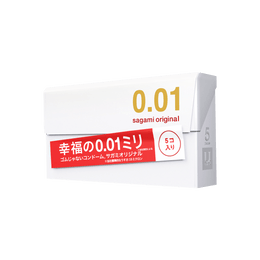 日本SAGAMI相模 幸福001 超薄0.01保險套 裸感避孕套 中號 5枚入 非乳膠【日本版】 成人用品