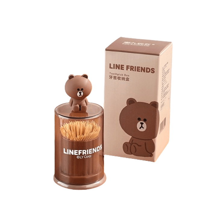 Toothpick Holder Household Storage Creative Toothpick box Cotton Swab box Toothpick Jar BROWN Models Single Storage box