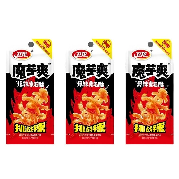 웨이롱 [신제품 출시] 곤약 스트립, 초매운맛 채식 양곱창, 15g*6팩 (매운맛 스트립) 9