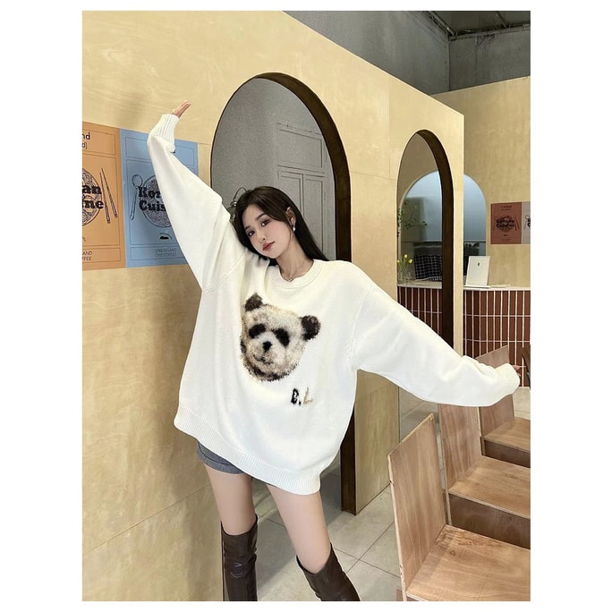 Charlie Luciano Panda Knitted Jumper White XS