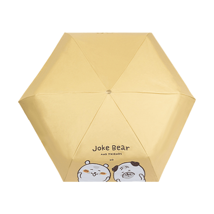 Joke Bear Genuine umbrella Sun Protection Umbrella UV Protection Suitable For Both Sunny and Rainy Days High Appearance Level Manual Heat-resistant Compact Portable - Yellow 1Pc