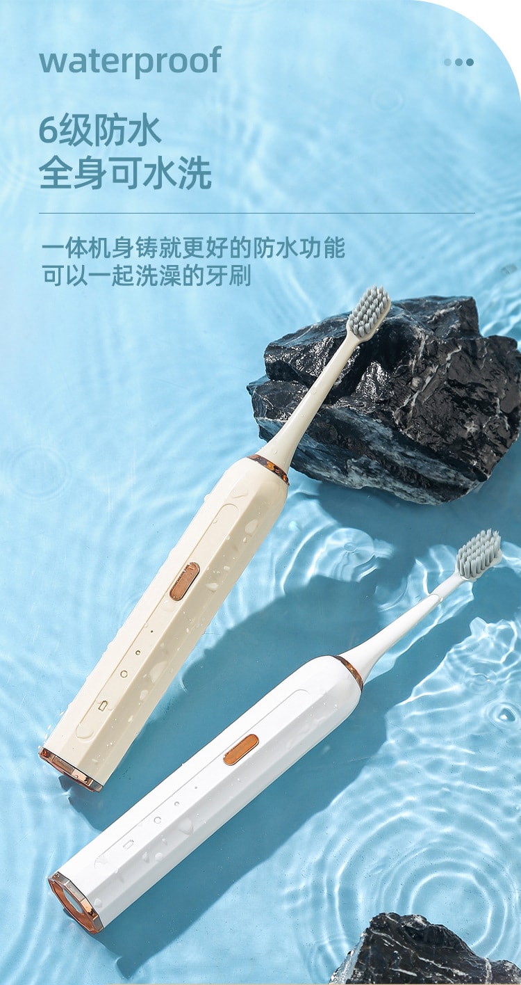 【中國直郵】 多蒙 智慧型電動牙刷USB充電全自動成人款情侶套裝家用防水 1 把