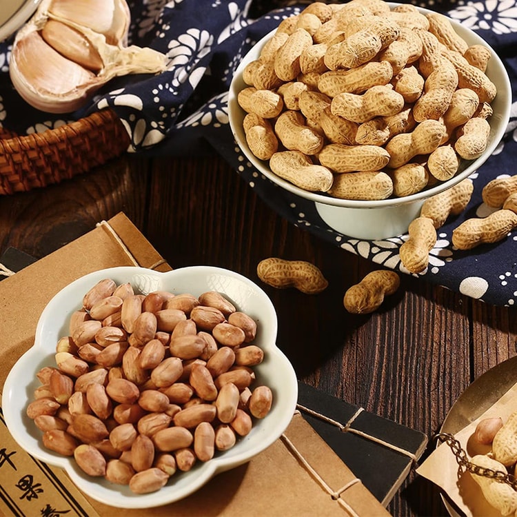 菓子 yu-ma LAOJIEKOU Garlic flavored Peanuts(In Shell), 14.82 oz - Yami.com