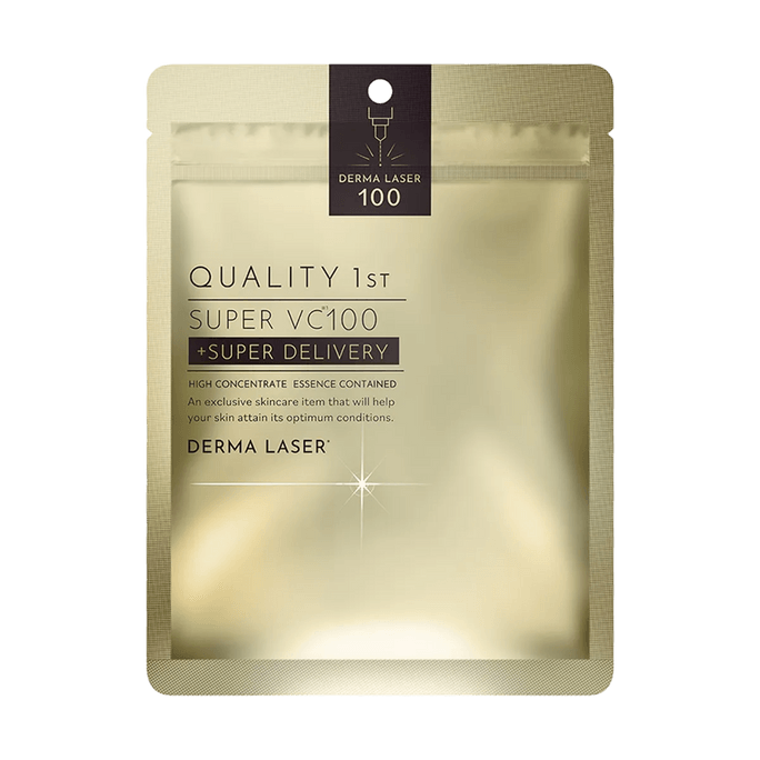 日本QUALITY 1st皇后的秘密 VC100集中护理面膜 毛孔护理 提亮紧致 金色 7片入 【LDK/美的杂志第1位】