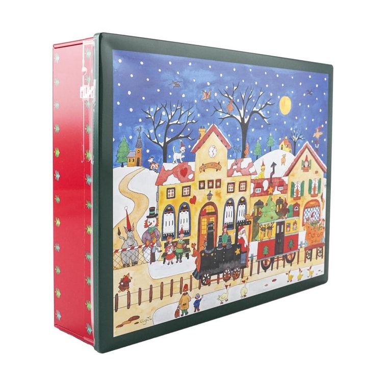 日本YOKU MOKU 圣诞节曲奇饼干礼盒 5种46枚入【雪茄蛋卷*6+巧克力雪茄蛋卷*4+巧克力涂层饼干*12+杏仁巧克力夹心饼干*12+法式黄油曲奇*12】【圣诞限定】 5