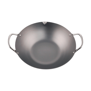 日本RIVER LIGHT极牌 无涂层铁锅中华锅双耳炒锅 30cm 日本制