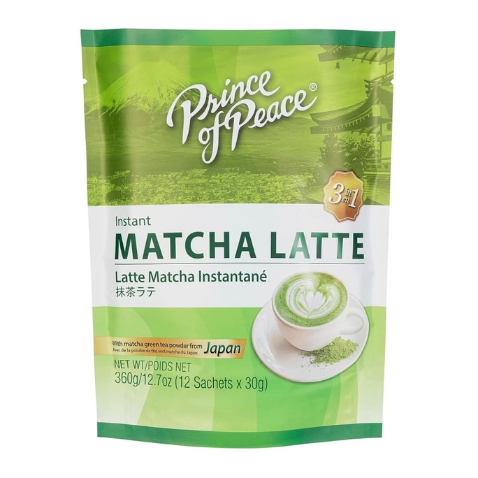 Matcha Latte 3 in 1 Milk Tea-24 Sachets–Made with Matcha Powder from Japan- Instant Hot or Cold Beverage