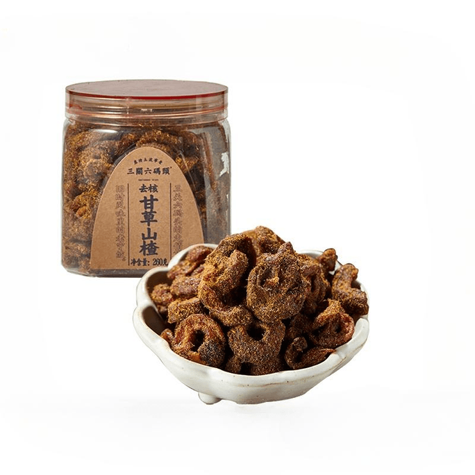 【中國直郵】 三關六碼頭 去核甘草空心山楂果脯乾酸甜解饞小零食260g/罐