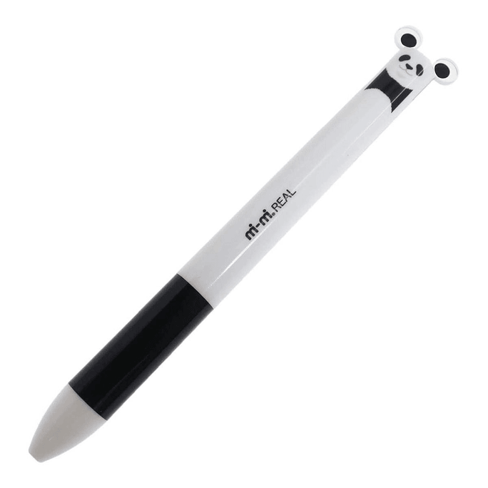 mimi real ear press out core ballpoint pen red and black two-color [panda]