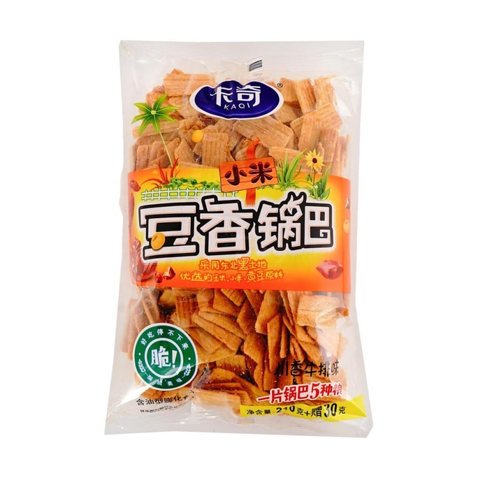 卡奇 豆香小米鍋巴 川香牛排口味 240g【低GI】