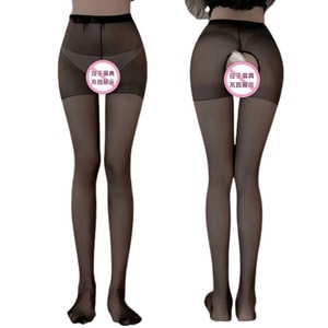 No-drop pantyhose see-through half-body socks black