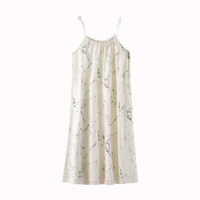 New Bamboo Fiber Cool Loose Suspender Dress For Home Wear Tassel Suspender Nightgown M