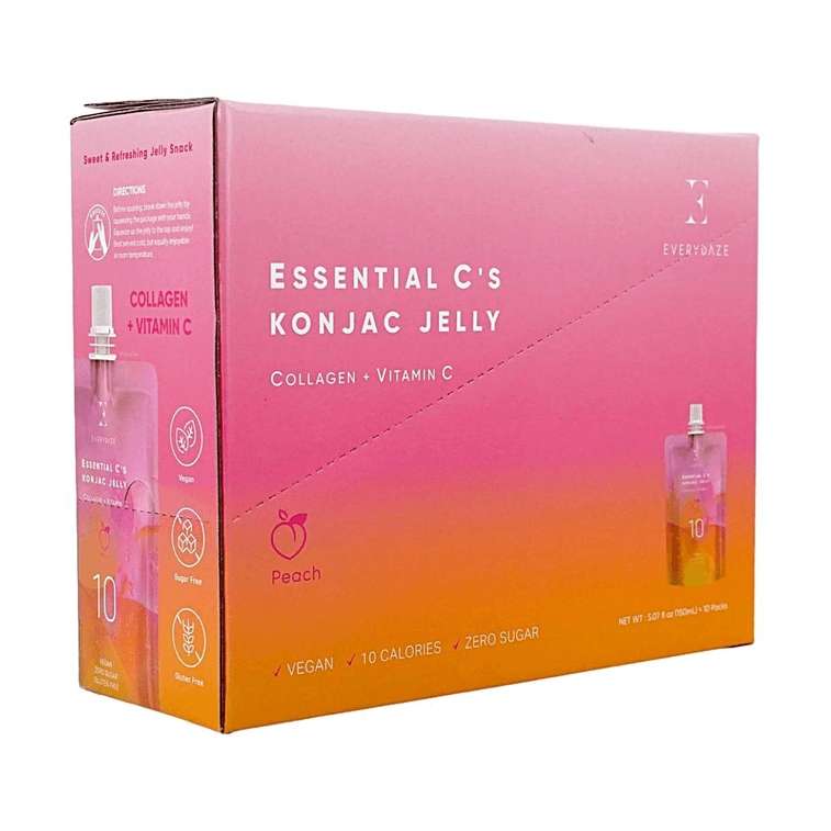韓國EVERYDAZE 膠原蛋白維C魔芋果凍 純素零糖低卡瘦身美容 桃子口味 150ml*10支入【吃前捏一捏 冷藏後更好吃】 8